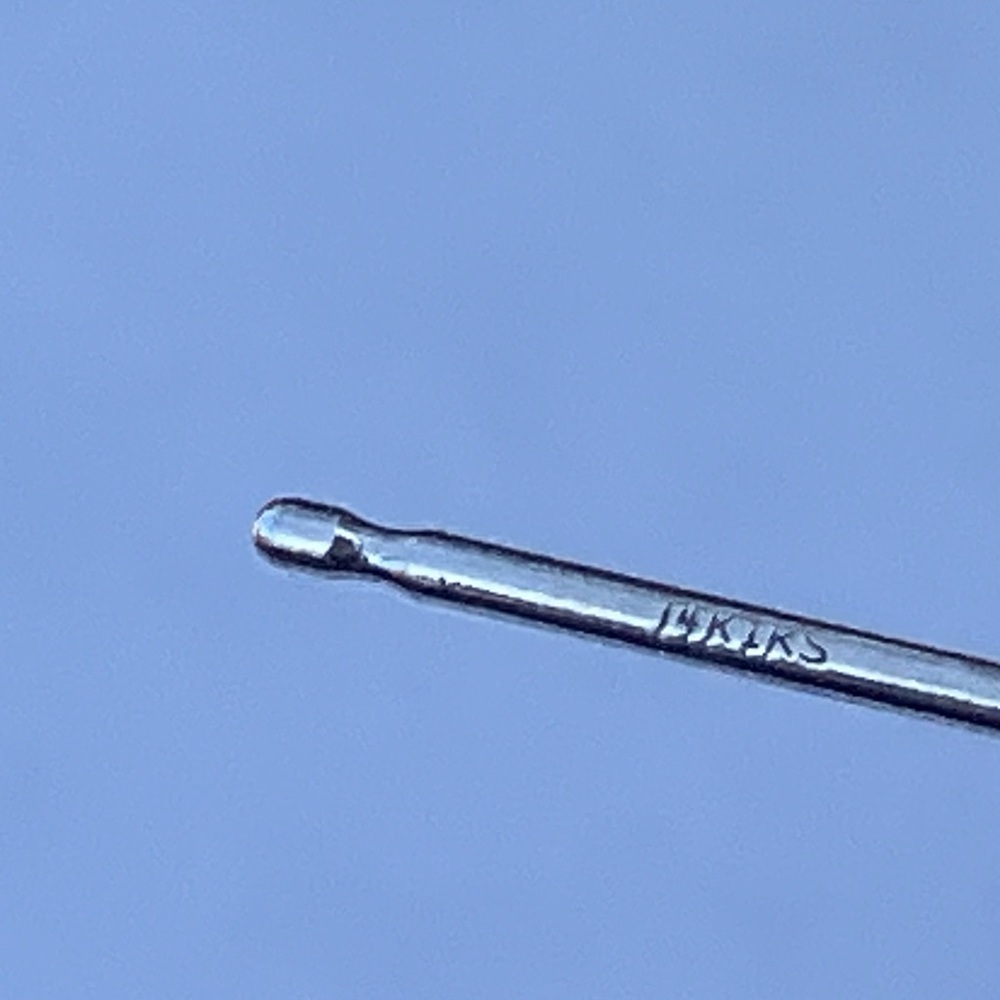 14 K White Gold Genuine 3 mm Natural Diamond Studs - Picture 4 of 5